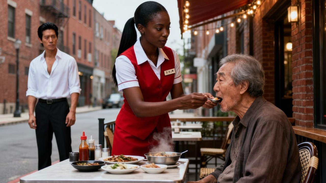 Poor Waitress Helped a Hungry Old Man — Unaware He Was Korean Mafia Boss’s Dad